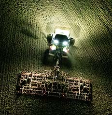 Claas Axion 960 TT & Väderstad NZ Aggressive 1000 Cultivator - Night shift working on the seedbeds for spring drilling.