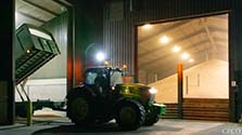 Bulwick Storage Facility - Nightime harvest, tipping wheat into the pit for automated handling to the dryer and bulk storage shed.