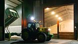Bulwick Storage Facility - Nightime harvest, tipping wheat into the pit for automated handling to the dryer and bulk storage shed.